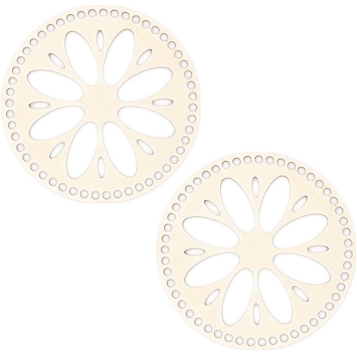 Dailygoods - Natuurhouten Gehaakte Korf voor DIY Decoraties