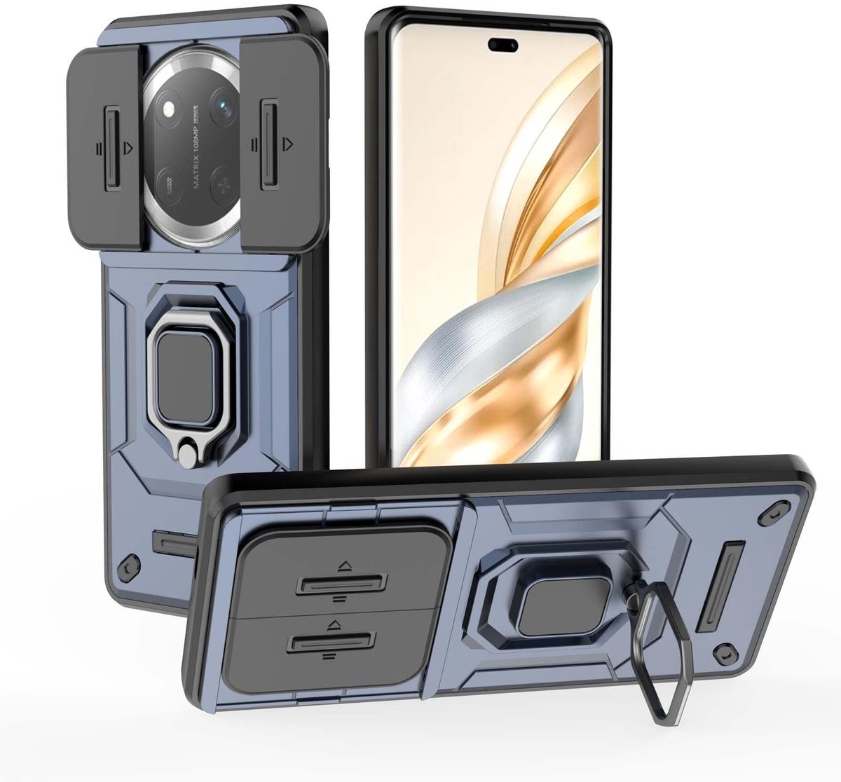 Dailygoods - Dubbel Laag Hoesje voor Huawei Honor Magic 7 Lite met Camera Cover