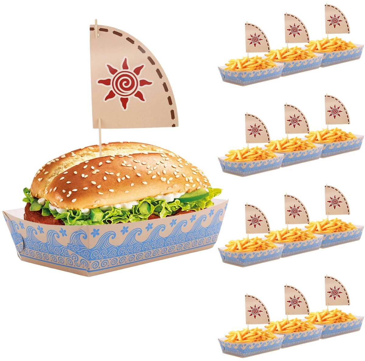 Dailygoods - 12 Stuks Hawaiiaanse Luau Voedselschalen voor Feestjes