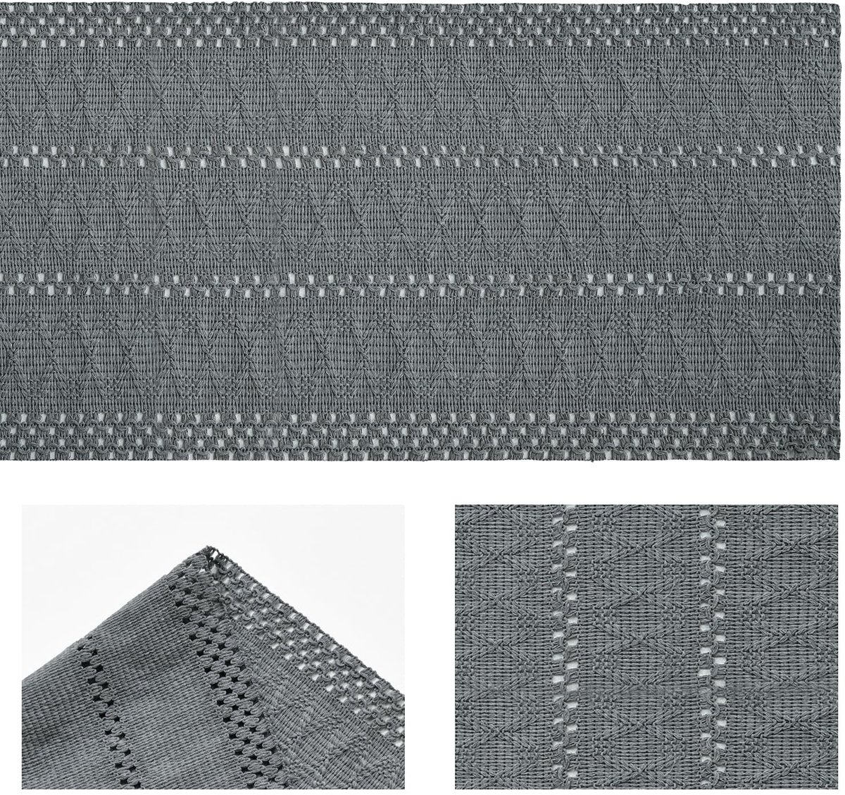 Dailygoods - Donkergrijze Geweven Tafelloper 30x183 cm voor Eettafel