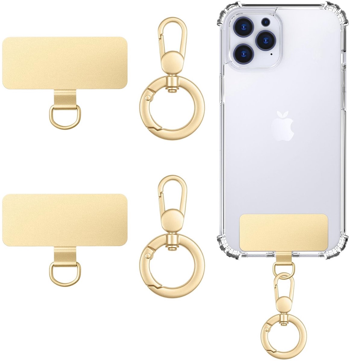 Dailygoods - Cosensi - Dailygoods - Heavy Duty Telefoon Tether Tab met 360° Rotatie - 2 Stuks