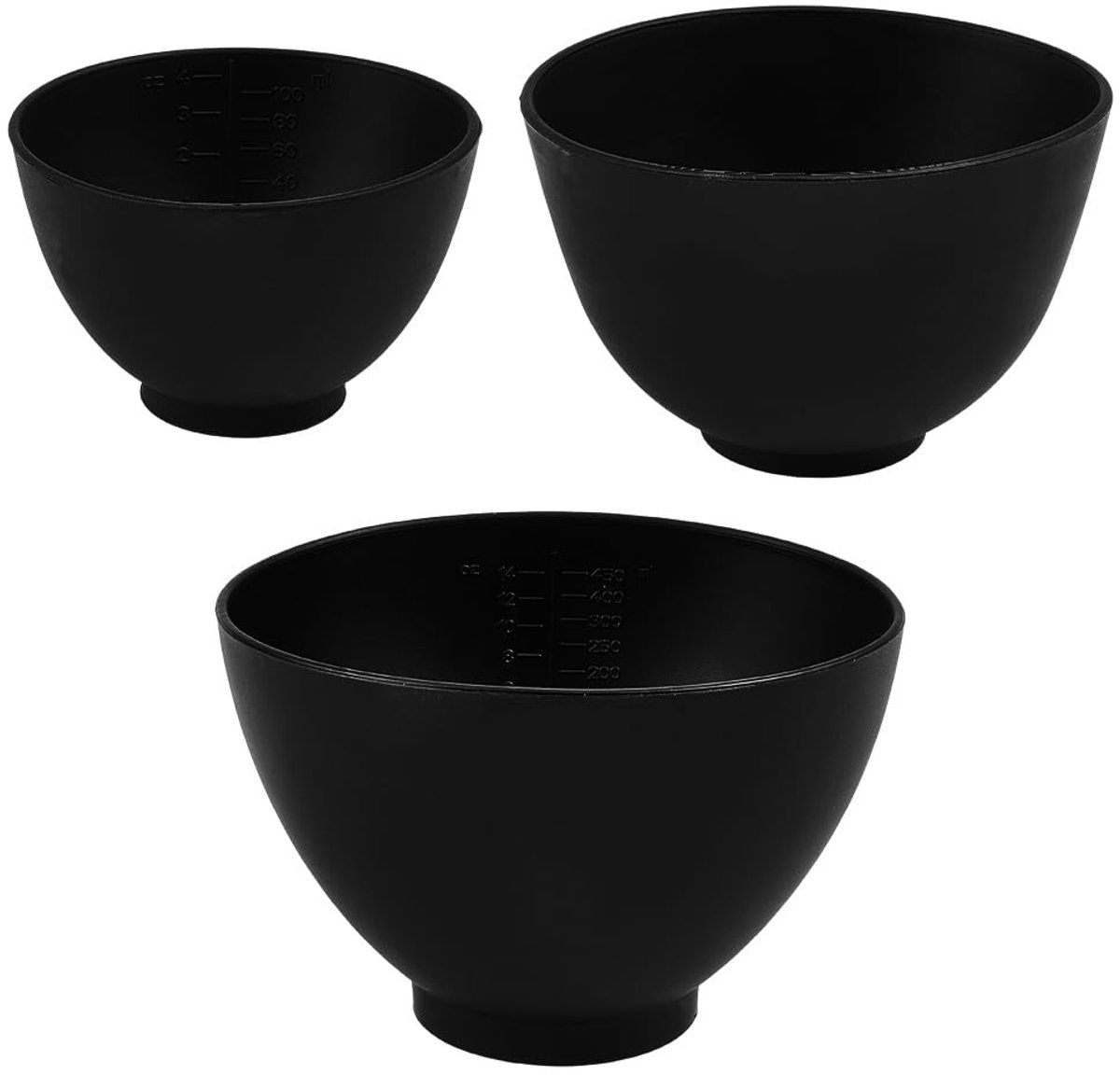 Dailygoods - Set van 3 Flexibele Siliconen Gezichtsmodderkommen