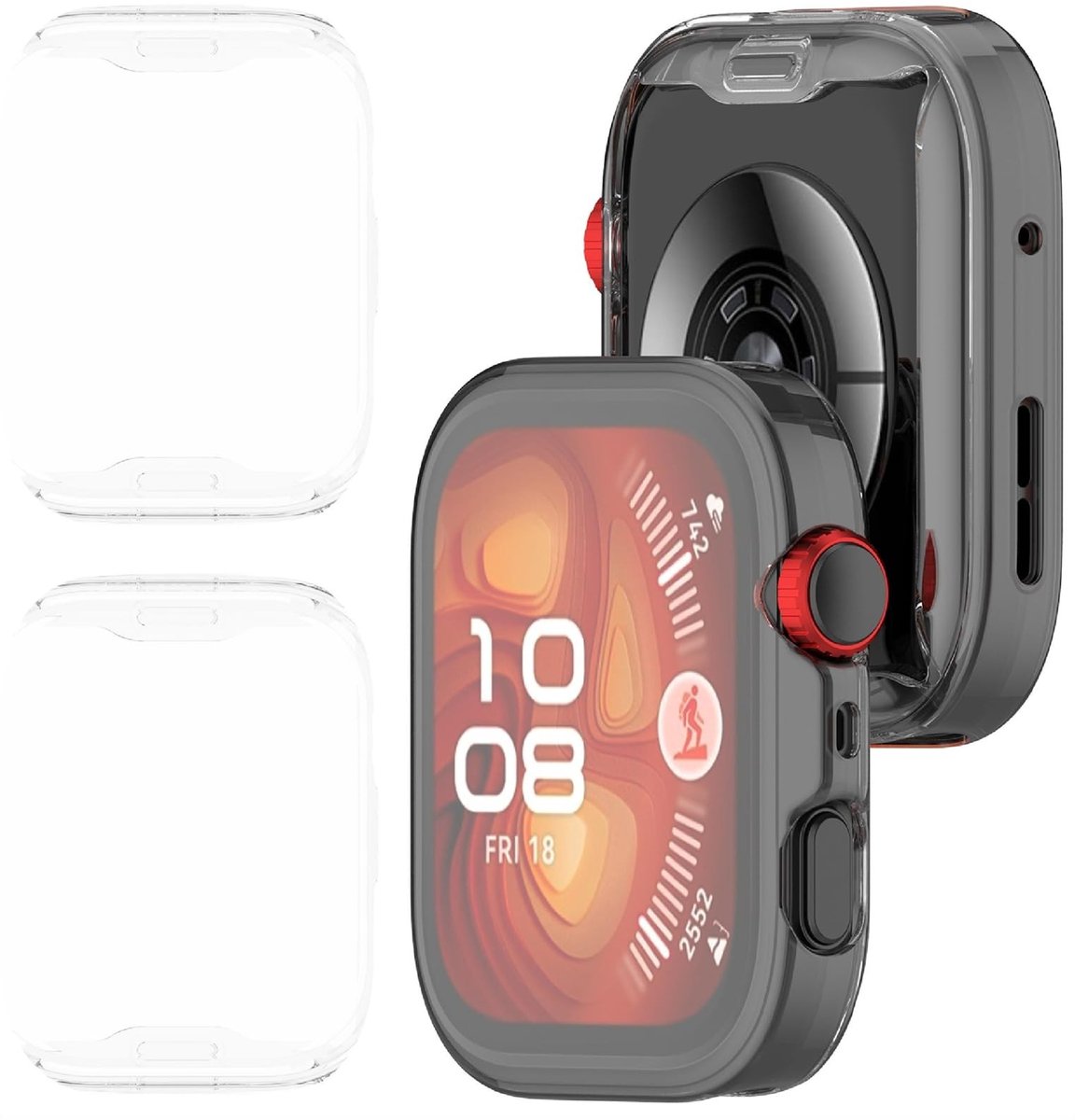 Dailygoods - Zachte TPU Hoes voor Huawei Watch Fit 4 Pro, 2 Stuks