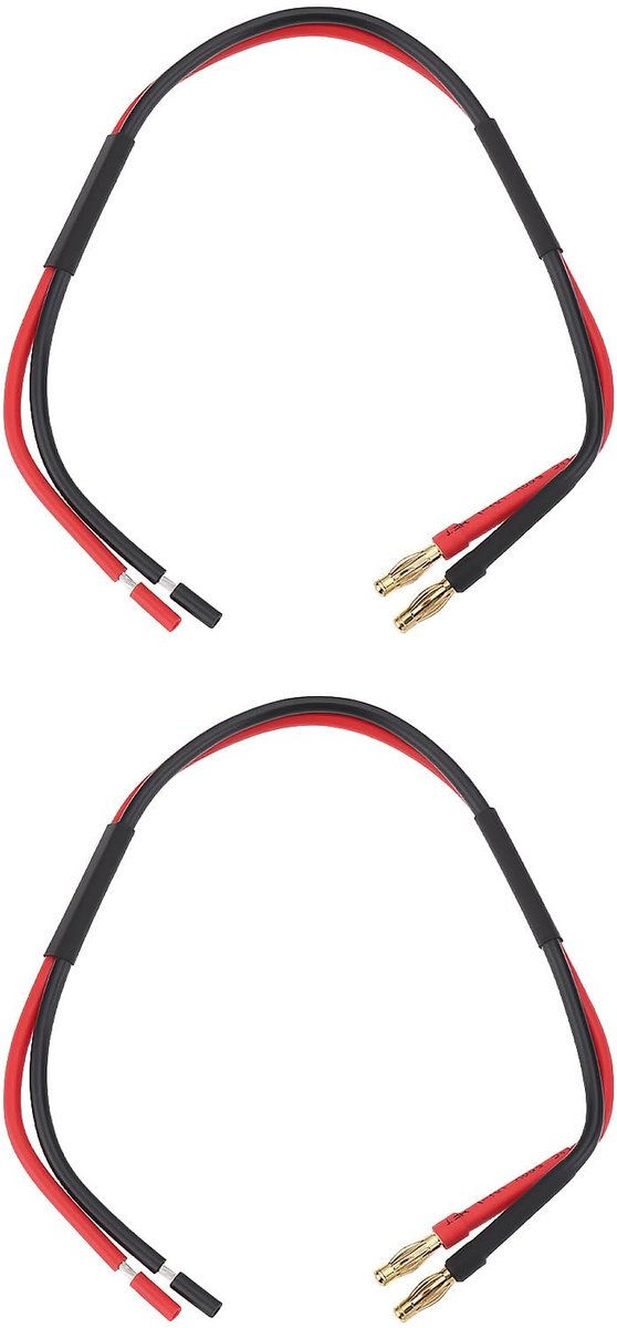 Dailygoods - Innovra - 2 Stuks 4mm Banaan Plug naar Blote Draad Audio Kabel 300mm