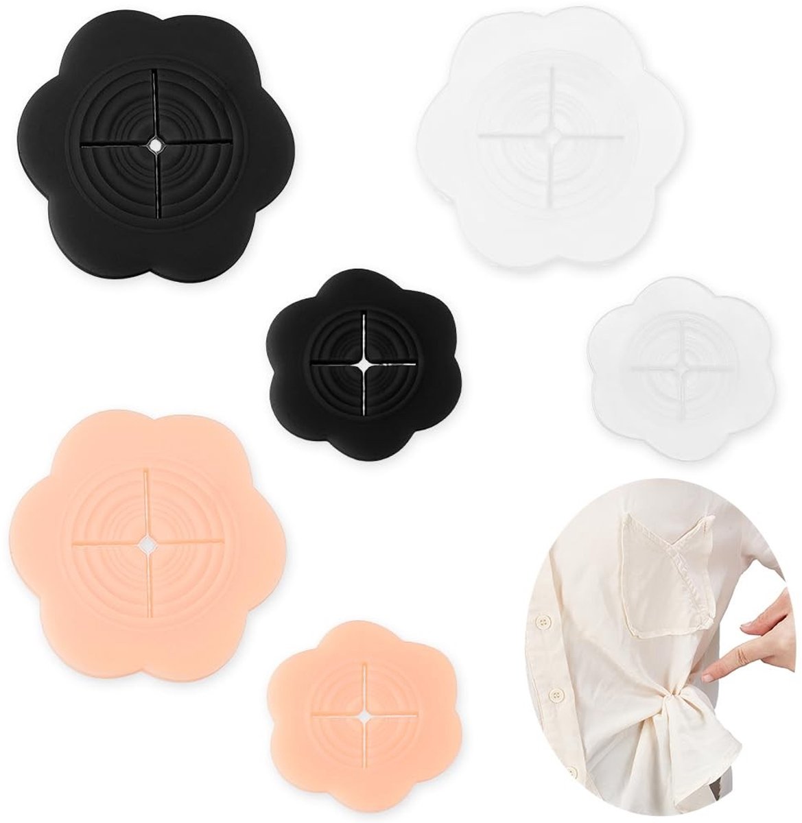 Dailygoods - Set van 6 Verstelbare Shirtclips voor Dameskleding