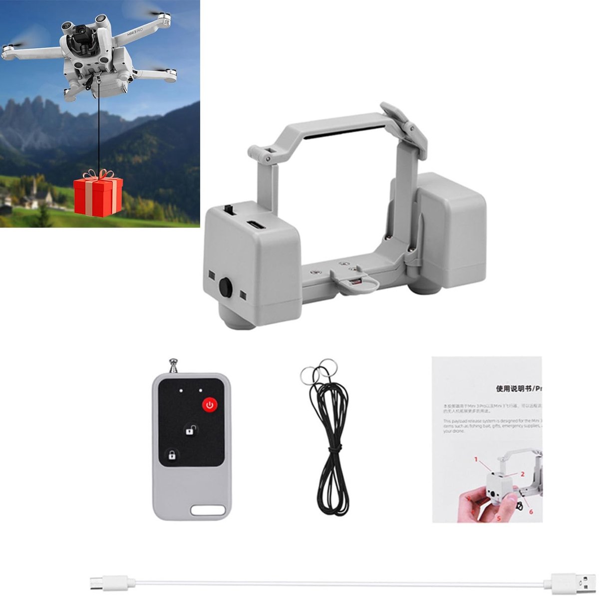 Dailygoods - Innovra - Dailygoods - Drone Airdrop Systeem voor DJI Mini 3 Pro/Mini 3
