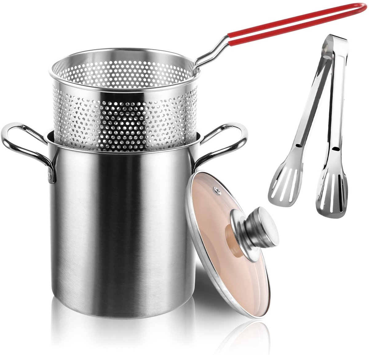 Dailygoods - RVS Aspergepan met Zeef voor Perfecte Pasta