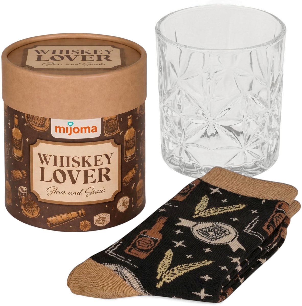Dailygoods - Cadeauset met Drinkglas en Grappige Sokken voor Mannen