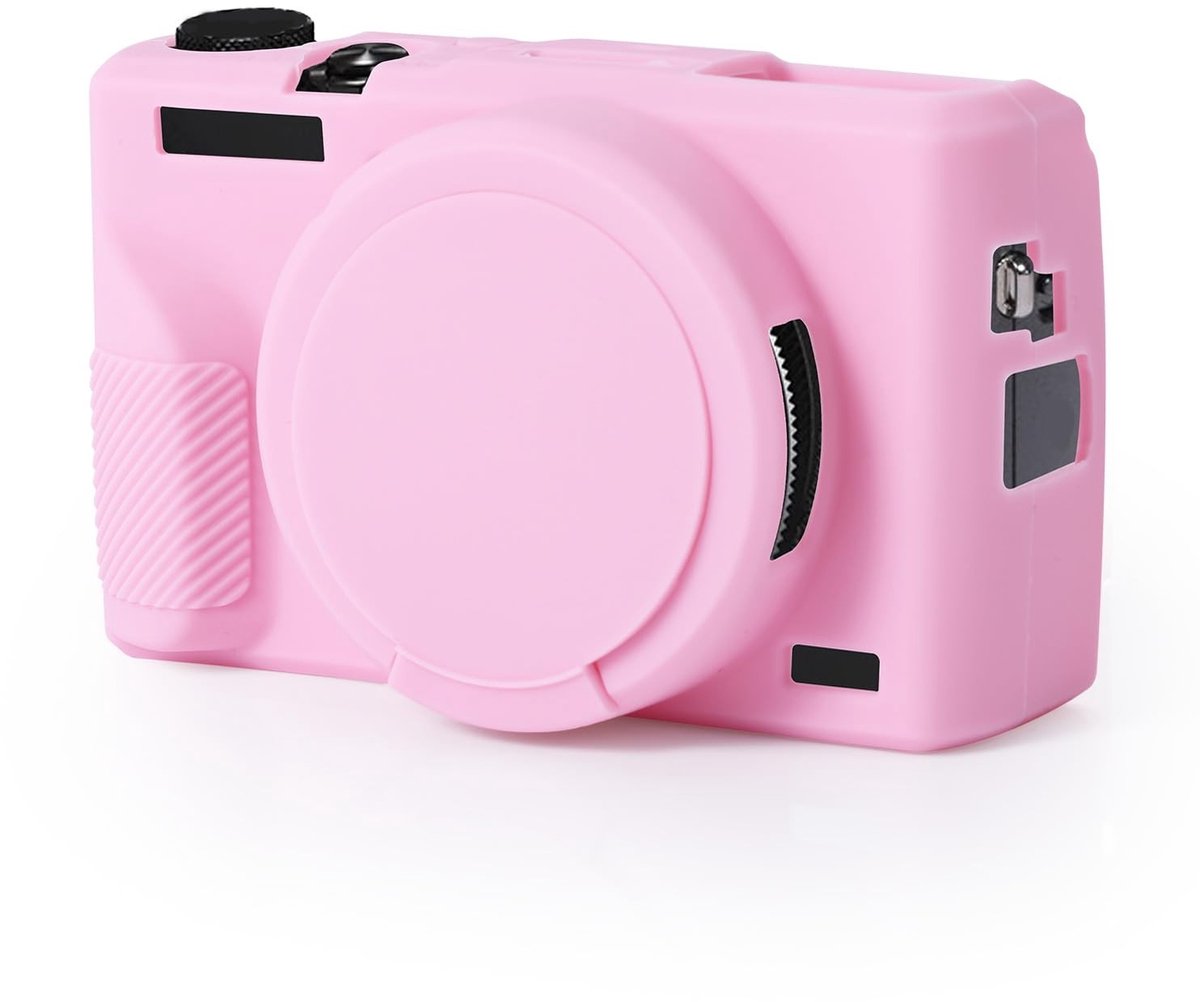 Dailygoods - Roze Siliconen Cameratas met Afneembare Lensdop voor Compactcamera