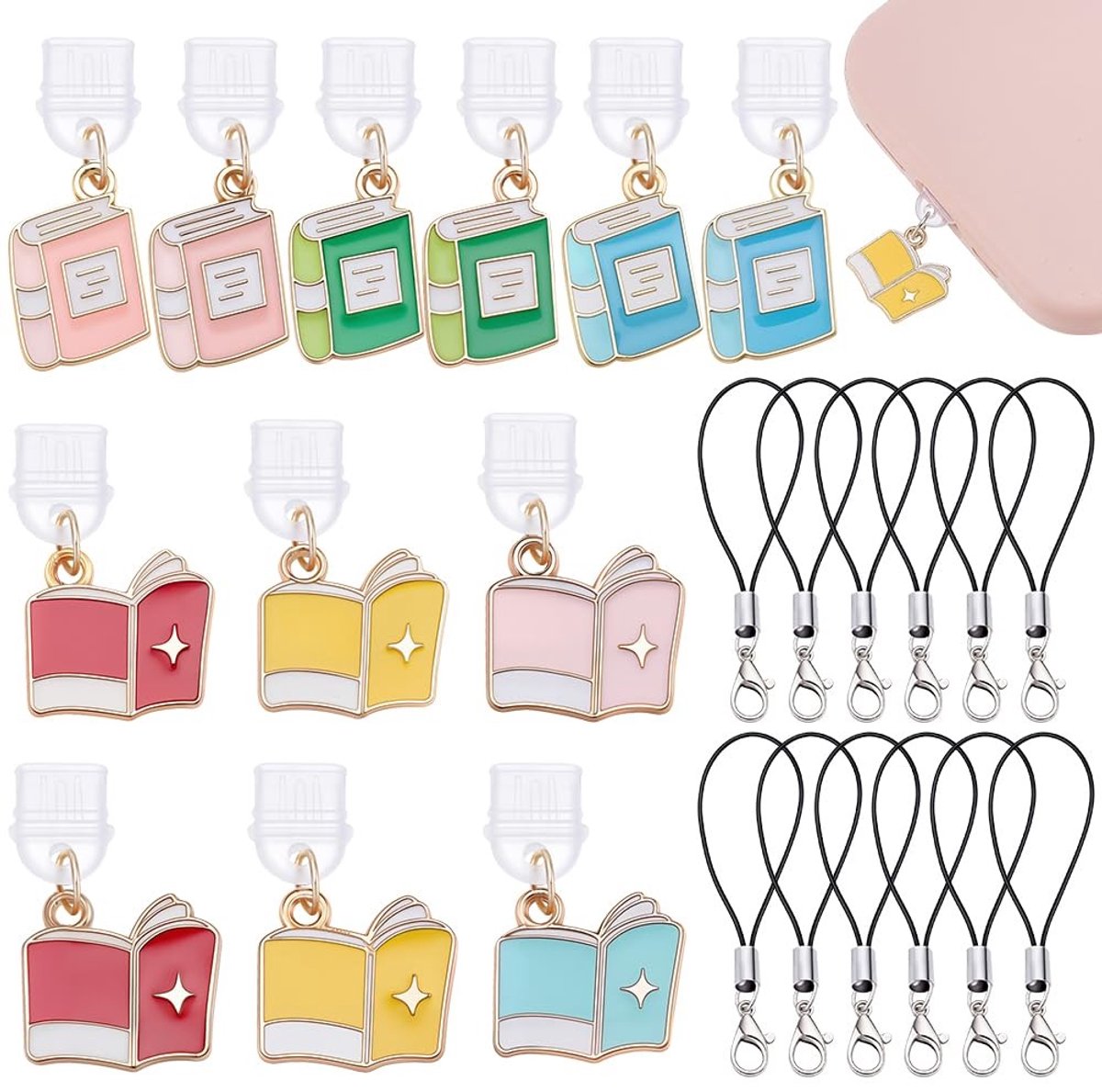 Dailygoods - 12 Stuks Stofplug Charm Set voor Mobiele Telefoon