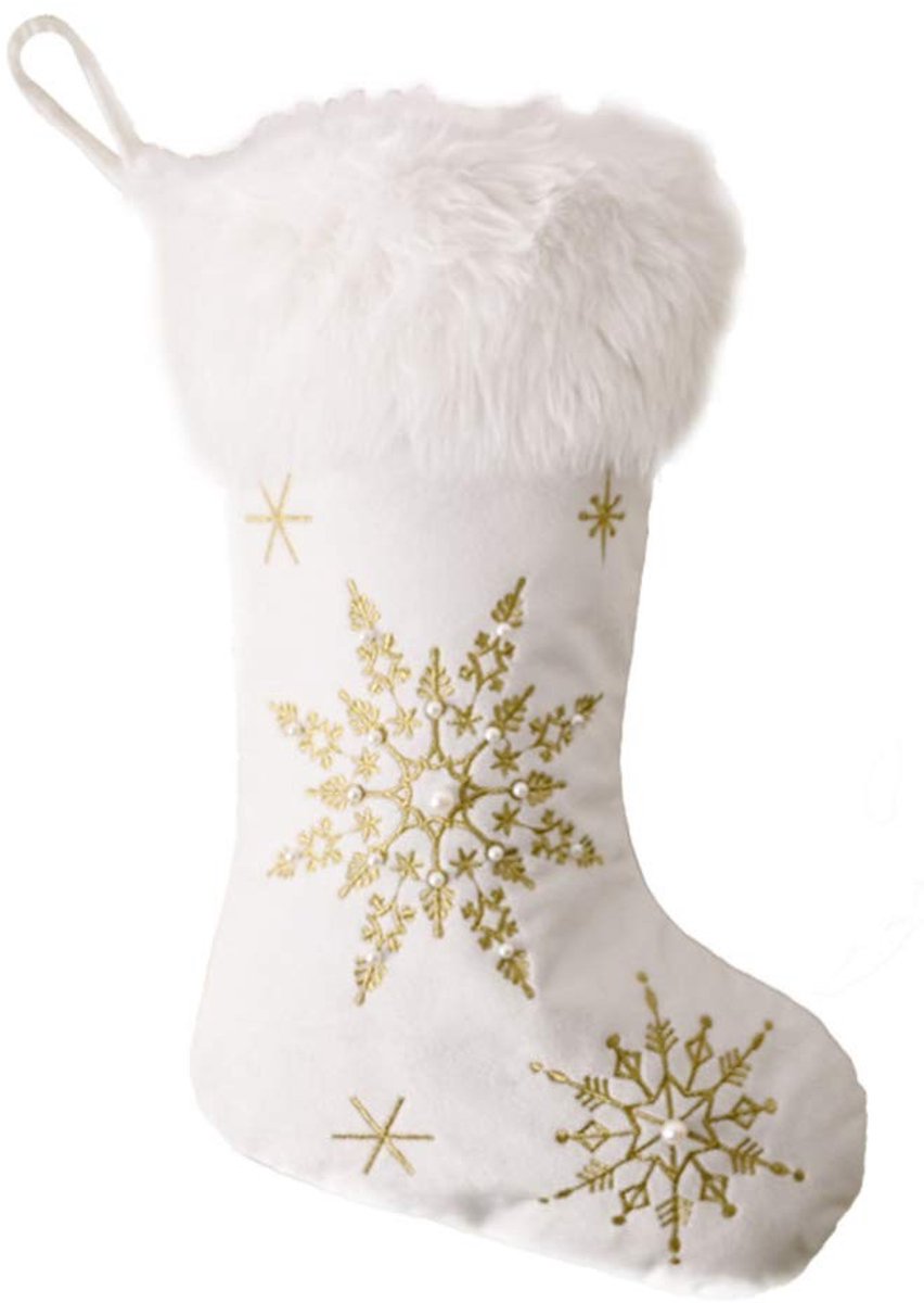 Dailygoods - Cosensi - Dailygoods - Dailygoody - Sneeuwvlok Kousen - Kerst Kousen - Gouden - Xmas Decoratie - Geschikt voor Familie - 1 Stuks