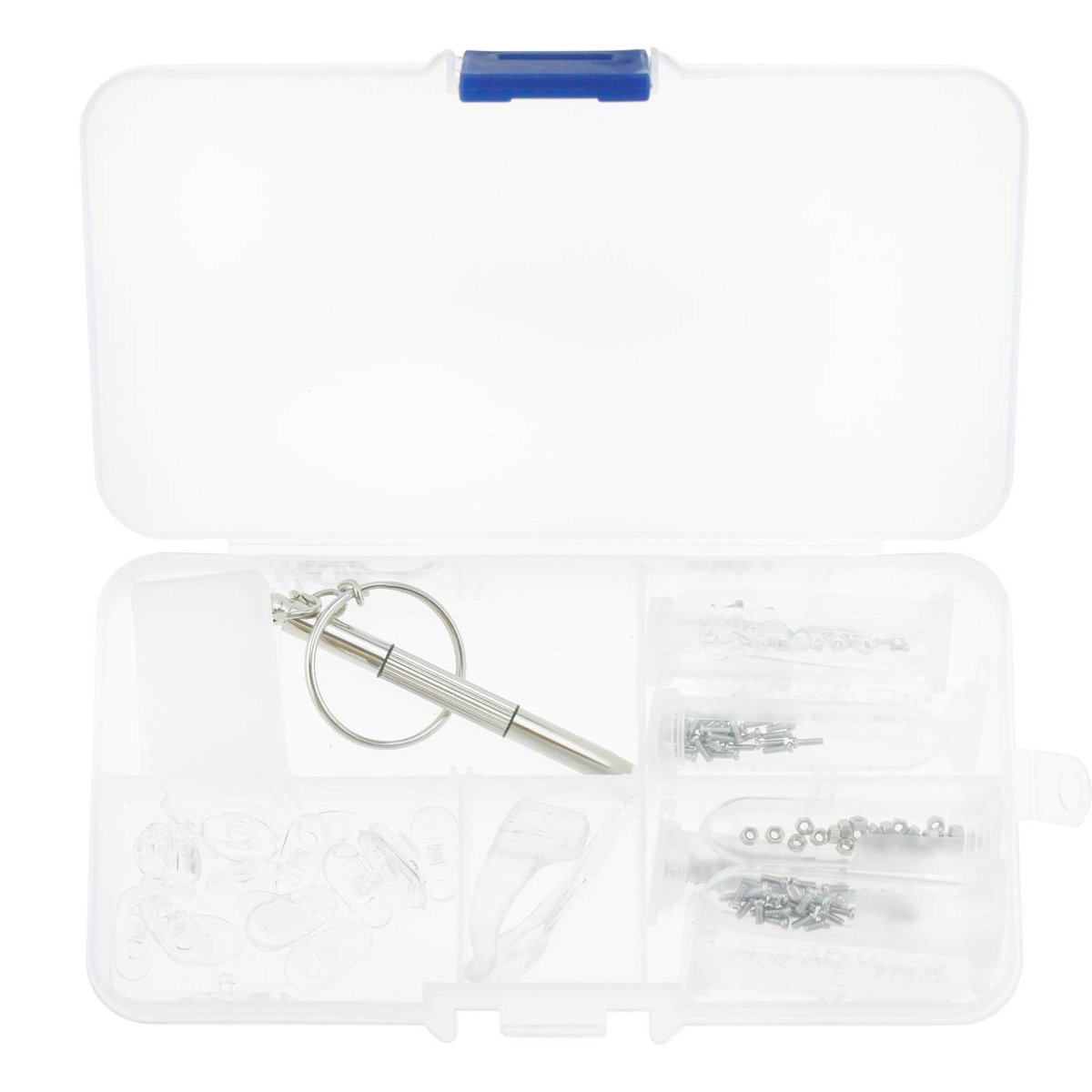 Dailygoods - Dailygoody - Glazen zon glas schroef moer neus pad - Reparatieset voor bril - Ideaal voor zonnebrillen - Diverse onderdelen - Geld en tijd besparen -