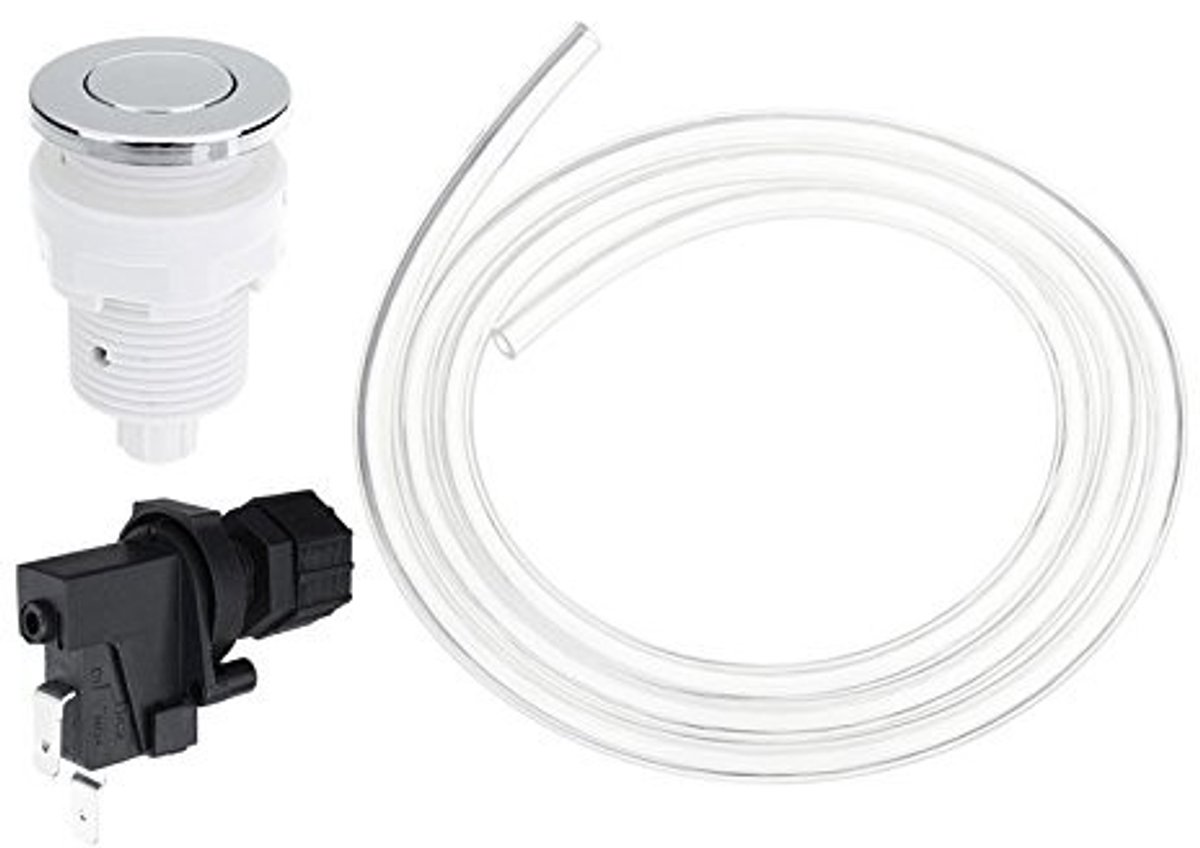Dailygoods - Dailygoody - Pneumatische Air Switch Kit - Afvalverwijdering - 28 mm - Badkamer - 16A - Voor Badkuip en Afvalverwerker