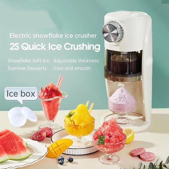 Elektrische IJscrusher - Schaafmachine IJs - Drankjes Desserts - Instelbare Textuur - 40 cm Hoog - Zwart — afbeelding 5