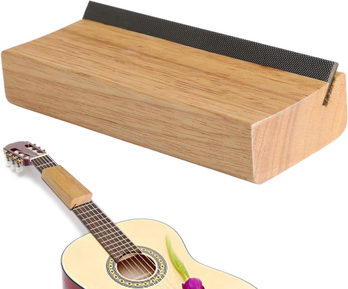 Gitaar Fret Vijl - Fret Reparatie - Instrument Onderhoud - 2-in-1 Hoek - 35 Graden - Houtkleur