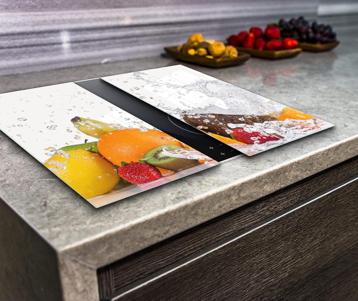 Kookplaat Beschermer - Werkblad Bescherming - Keuken Beschermen - Gehard Glas - 2x 40x52 cm - Multi kleuren