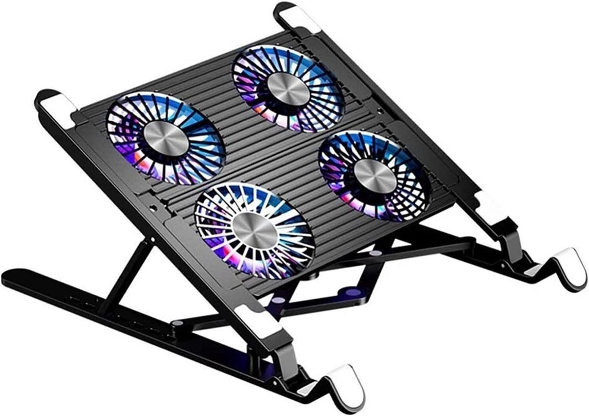Laptop Koeler - Koelventilator - Warmte Afvoeren - Opvouwbaar Ontwerp - 35 x 30 cm - Zwart