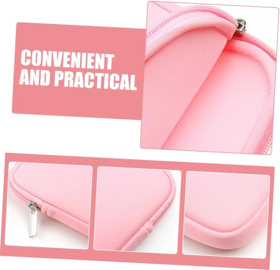Lezerstas Beschermhoes - E-reader Tas - Reizen en Opbergen - Stevige Ritssluiting - 17x12.5x2cm - Roze — afbeelding 3