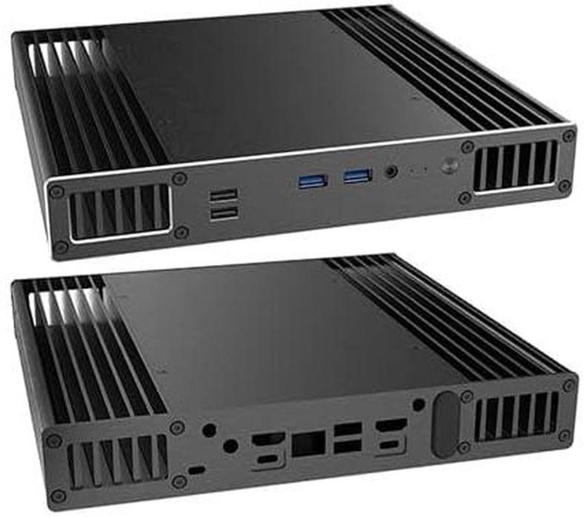 Computer Behuizing - NUC Case - Desktop Uitbreiding - Ventilatorloos Ontwerp - Compact Formaat - Zwart