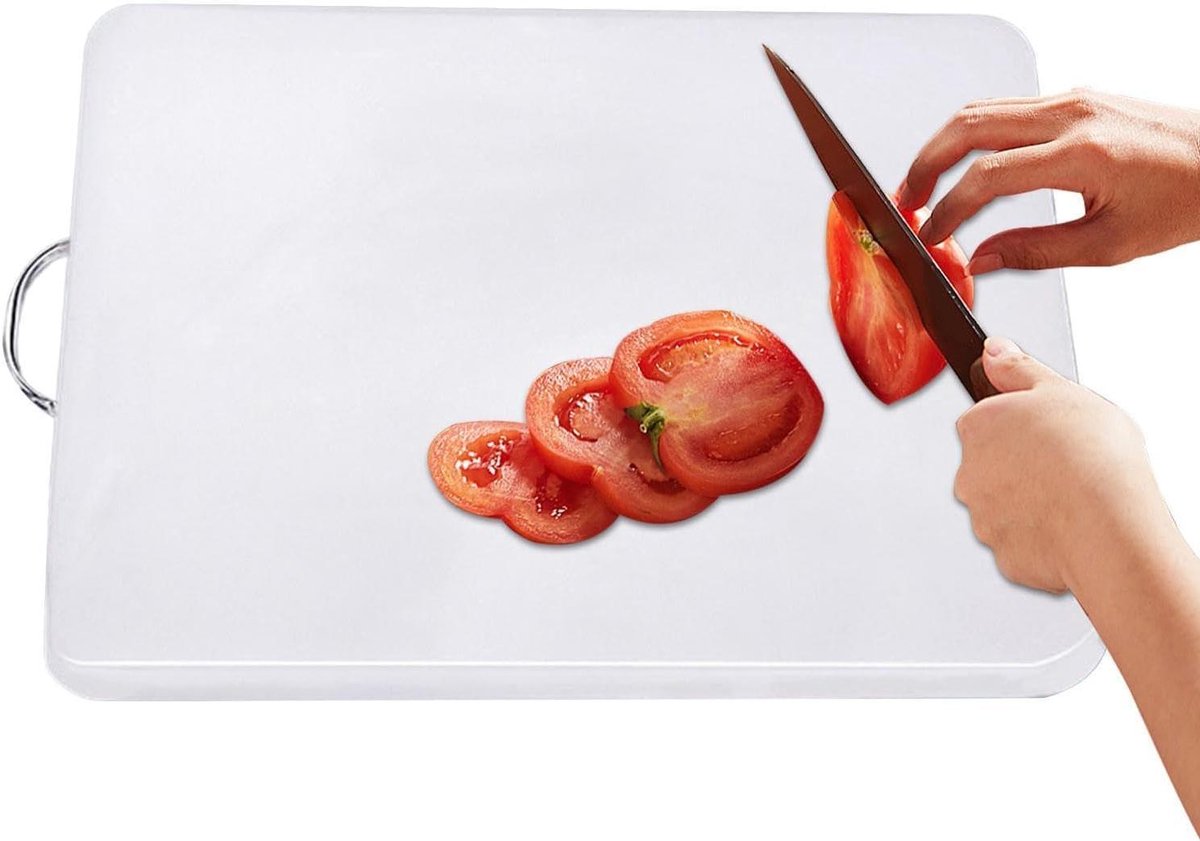 Keuken Snijplank - Snijmat Keuken - Voedsel Bereiden - Antislip Onderkant - 47x32 cm - Wit