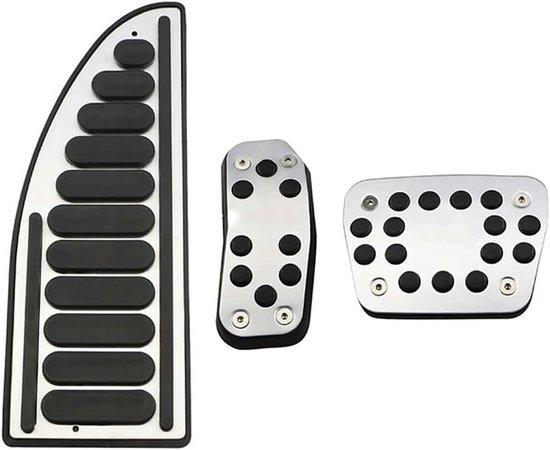 Pedaal Covers - Auto Accessoires - Verbeter Rijervaring - Antislip Ontwerp - Set van 3 - Zilver — afbeelding 4