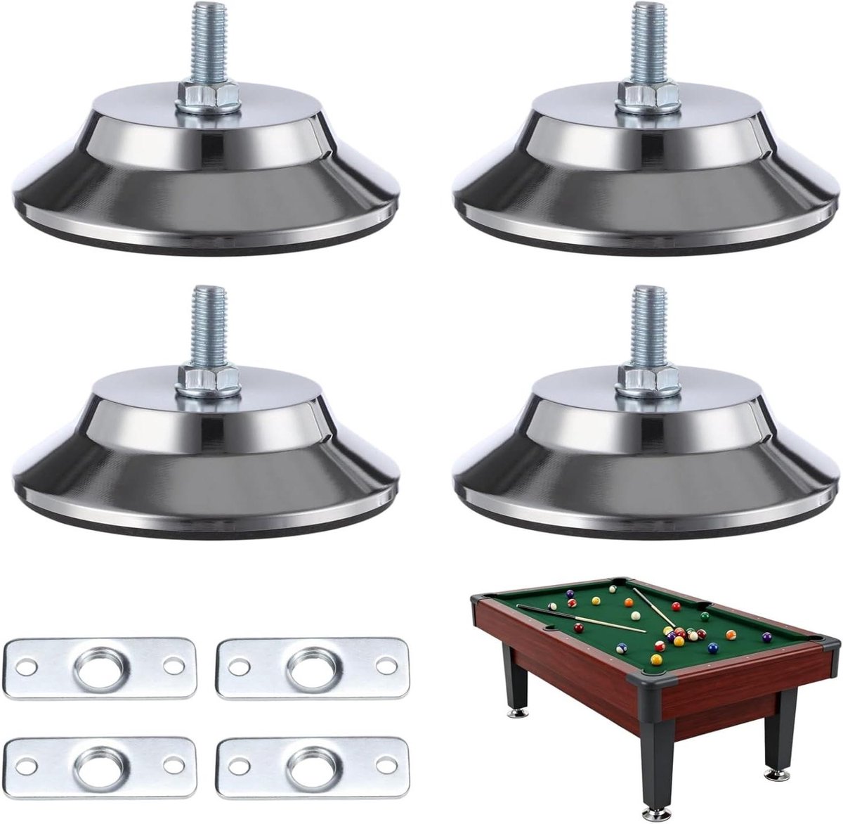 Tafel Levelers - Verstelbare Voeten - Stabiel Spelen - Sterke Metalen - 127 cm - Zilver