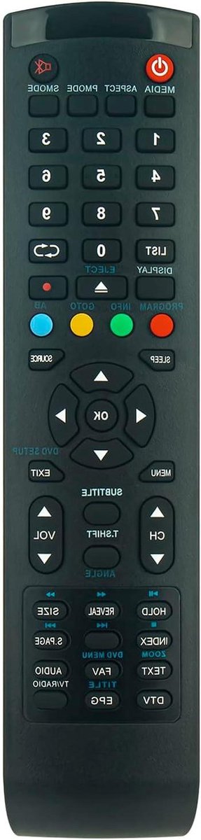 Afstandsbediening - TV Bediening - TV Kijken - Direct Klaar Voor Gebruik - 10 Meter Bereik - Zwart