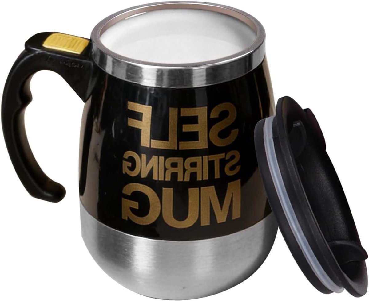 Magneetbeker Zelfroerend - Elektrische Mok - Dranken Mengen - Geruisloze Mixer - 400 ml - Zwart