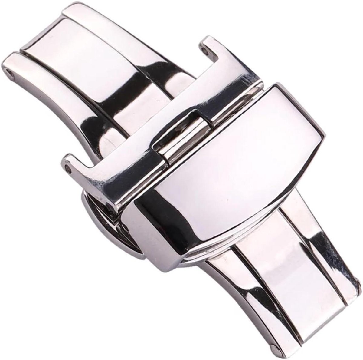 Horlogeband Gesp - Sluiting Strap - Horloge Reparatie - Dubbele Push Deployment - 18 mm - Zilver