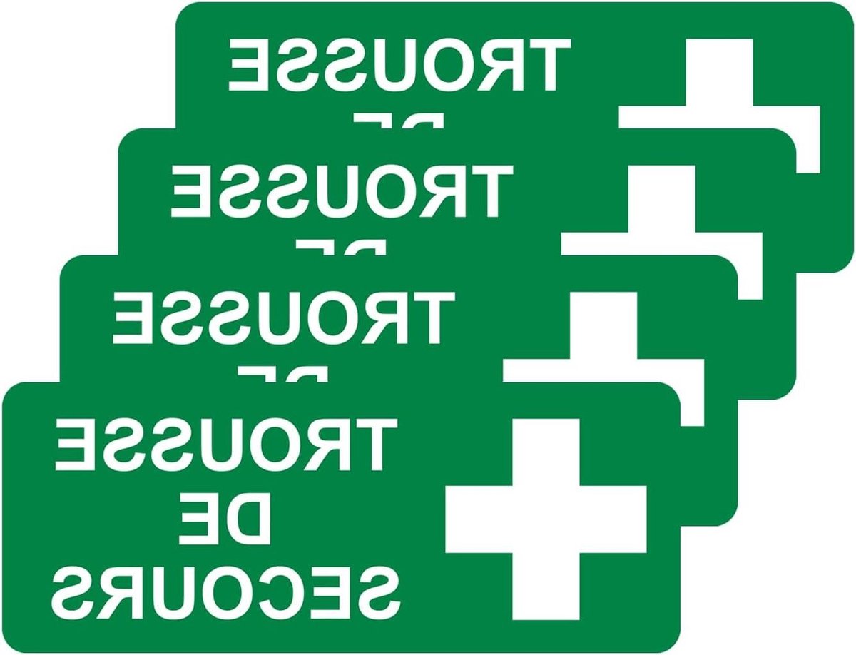 EHBO-kit borden - Noodstickers Set - Veiligheid Aangeven - Zelfklevend Vinyl - 200 x 80 mm - Wit