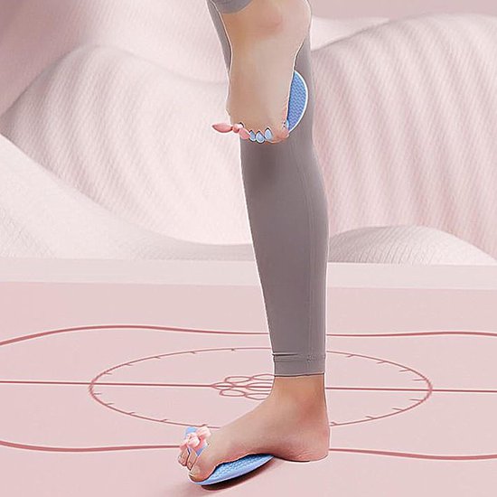 Paar Blauwe Voetboog Trainer met Roze Bloem/Propeller Detail, Ergonomisch 30° Ontwerp met Antislip Bodem, Voor Oefening en Correctie van Voetbalg en Beenlijnen — afbeelding 4