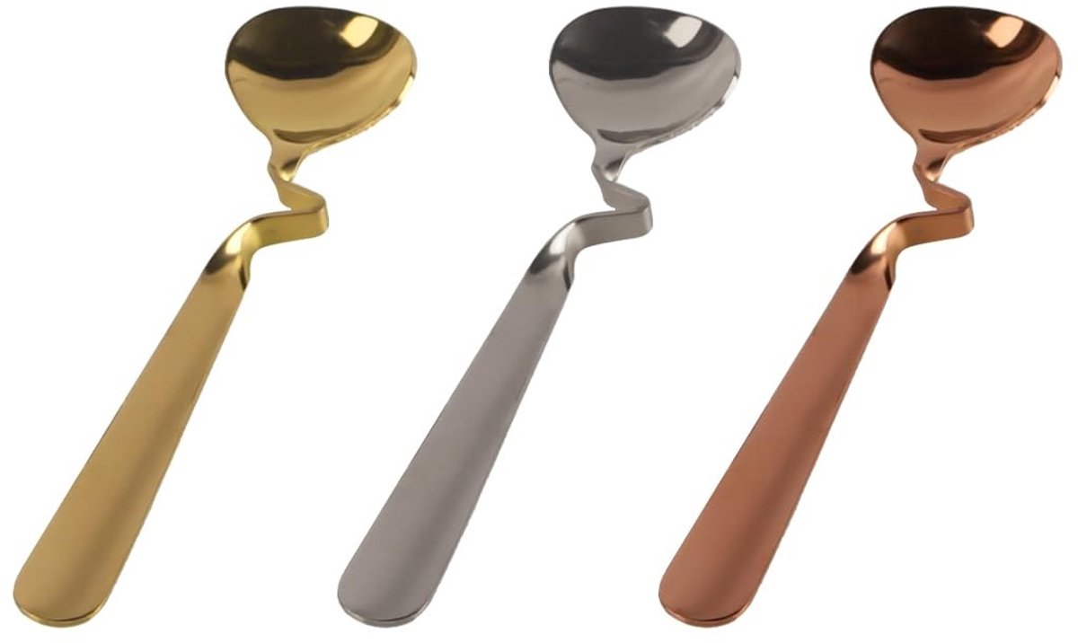 Cosensi - Dailygoods - Dailygoody - Roestvrijstalen koffielepel - Gebogen handvat - Hangend ontwerp - Geschikt voor koffie en thee - Makkelijk schoon te maken - Perfect voor..