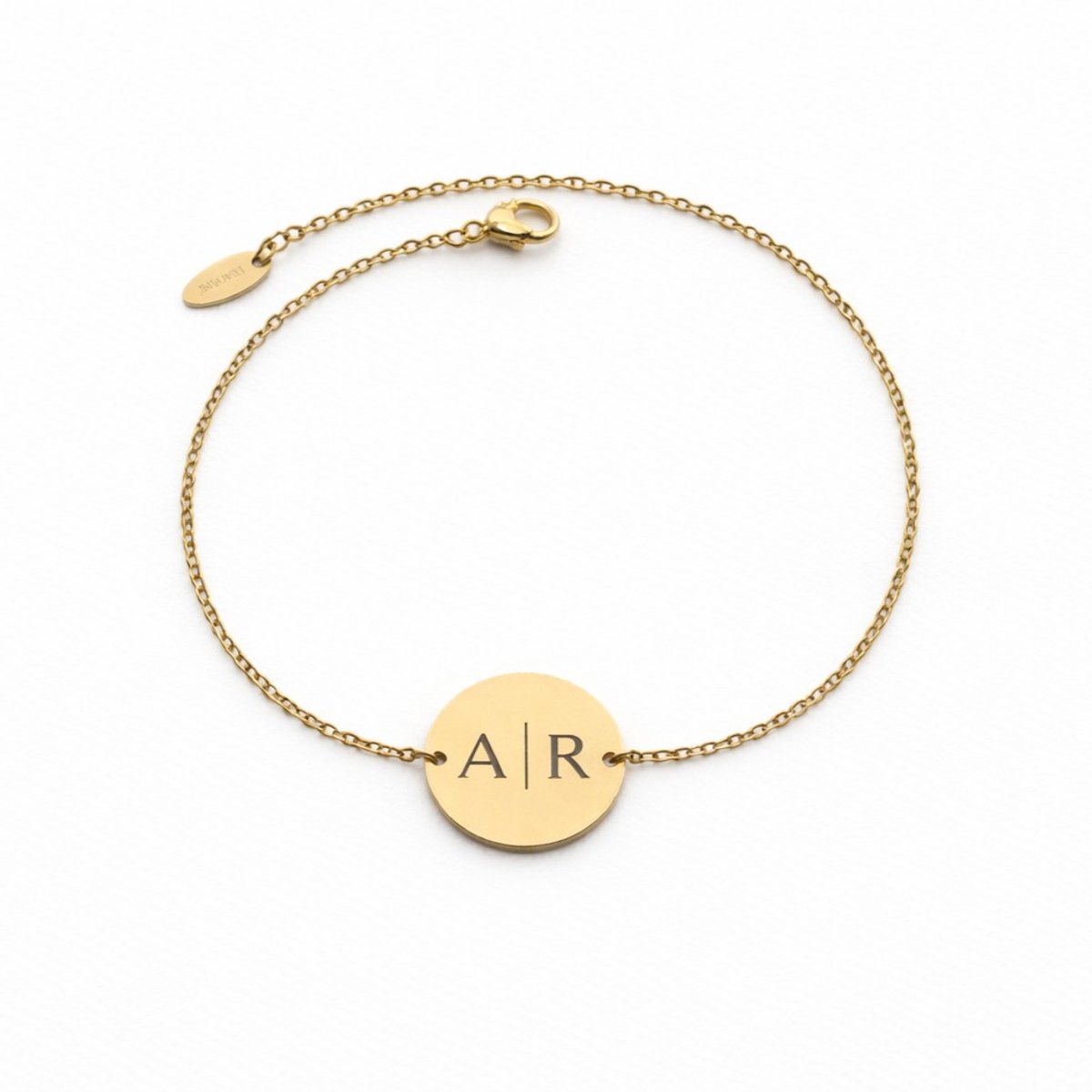 Munt Armband met 2 Initialen Goud