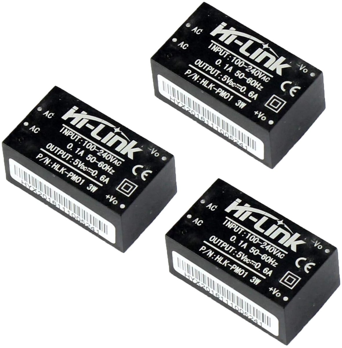 Dailygoods - Mini Voedingsmodule AC DC 220V tot 5V - Set van 3 Stuks