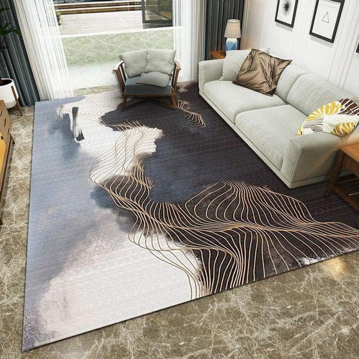 Vloerkleed Modern - Woonkamertapijt Design - Ruimte Verfraaien - Vloerverwarming Geschikt 