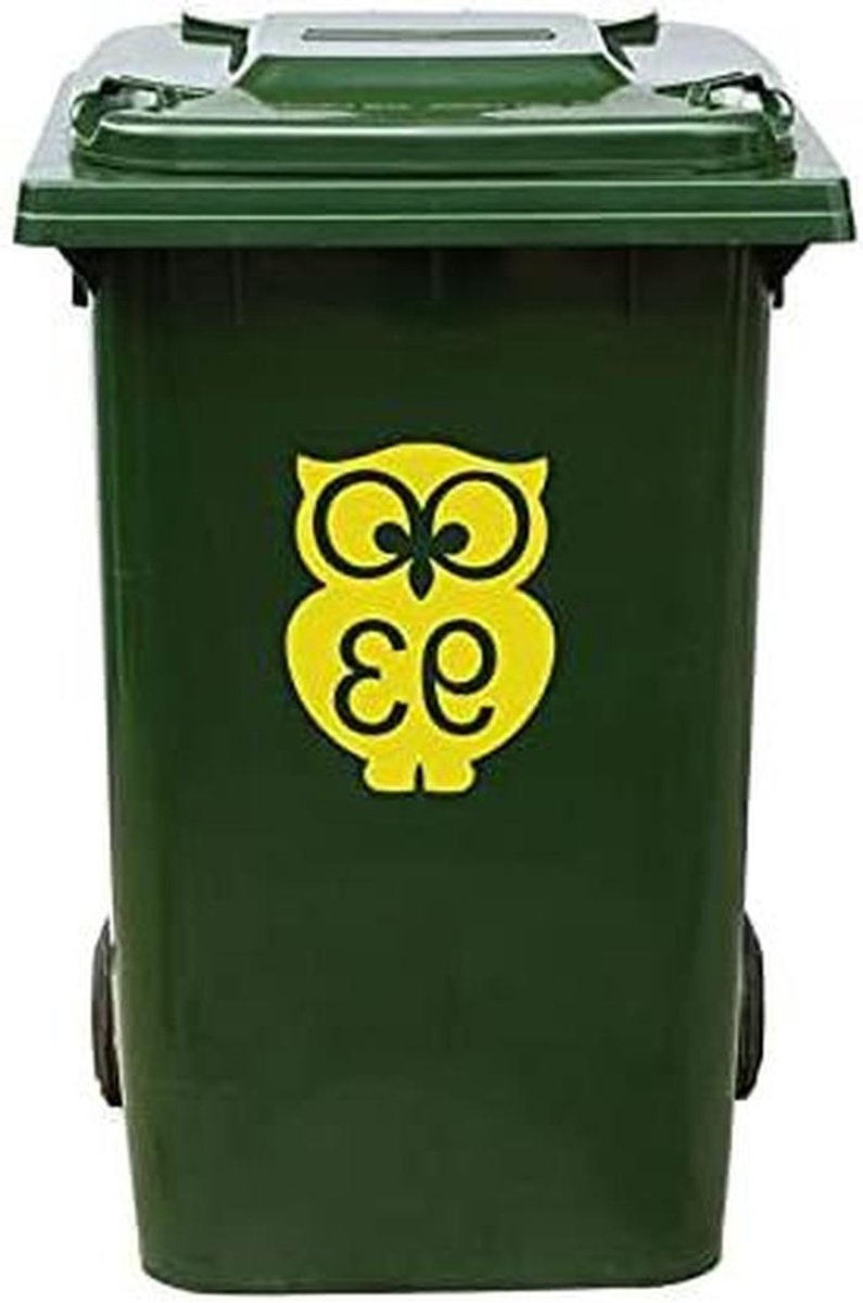 Kliko Sticker - Nummer Sticker - Afvalbak Markeren - Duurzaam Vinyl - 17 x 22 cm - Geel