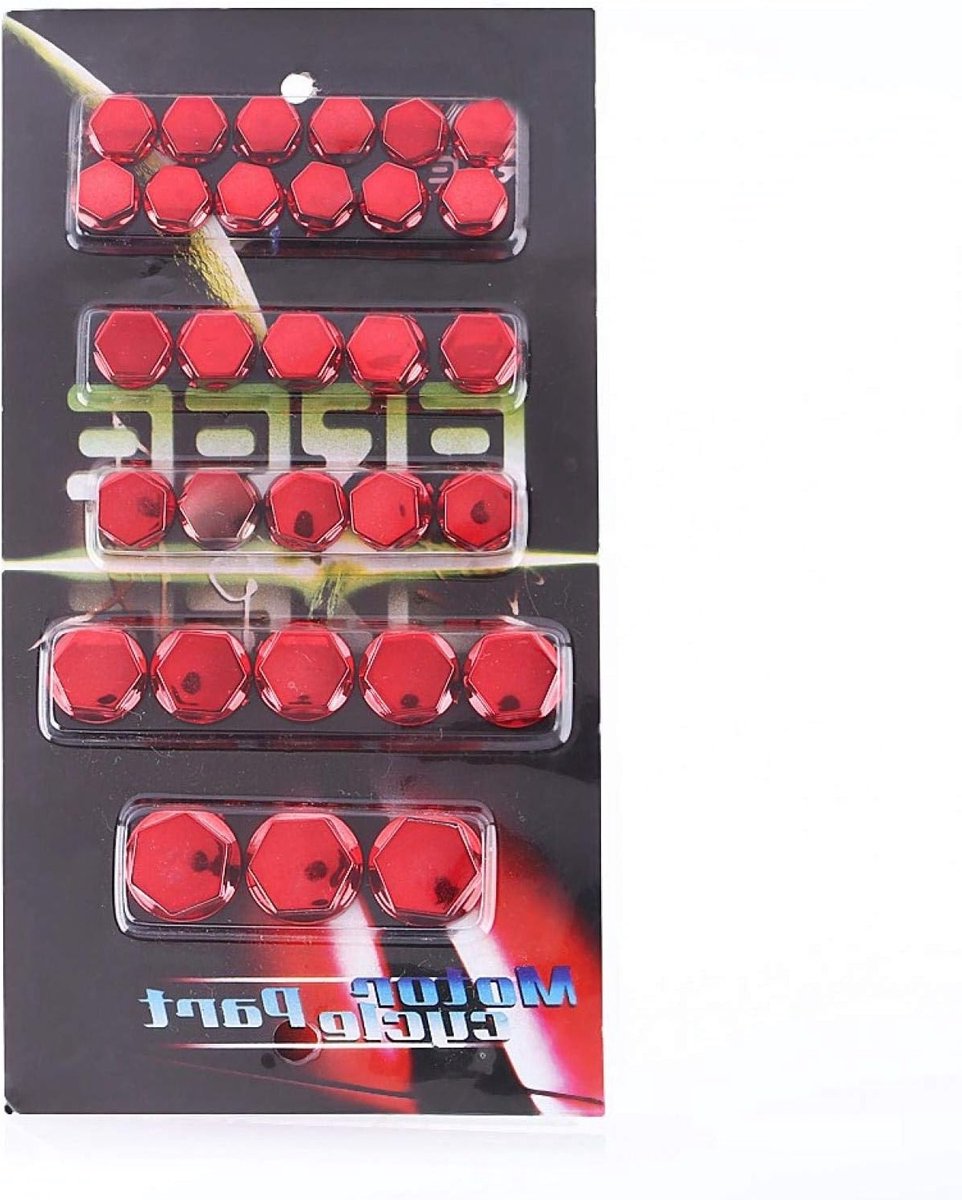 Bolt Covers Caps voor Motor, 30 Stuks Decoratieve Schroefmoeren in Rood, Perfecte Bescherming en Stijl