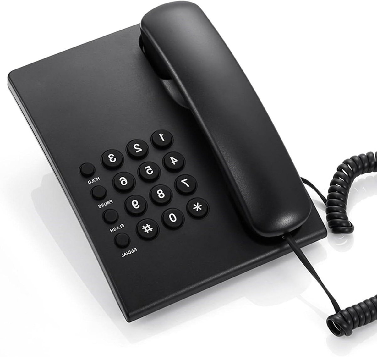 Vaste Telefoon - Bedrade Telefoon - Thuis Kantoor - Helder Geluid - 21 x 19 cm - Zwart