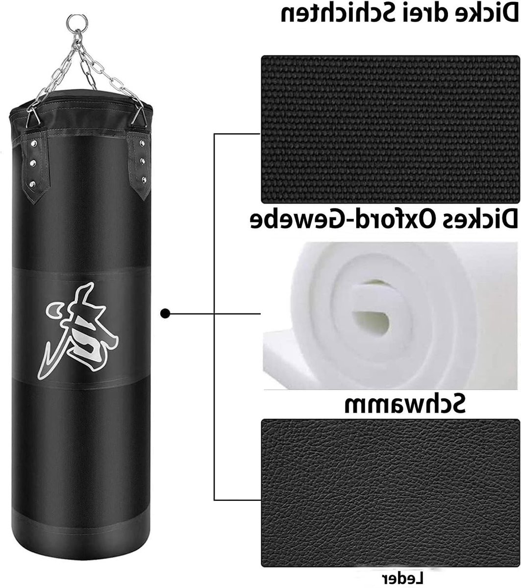 Hanging Punching Bag voor Volwassenen en Kinderen, Ongevulde Zakhandschoen Set voor MMA, Muay Thai en Kickboksen, 100 cm Zware Stootzak voor Effectieve Training
