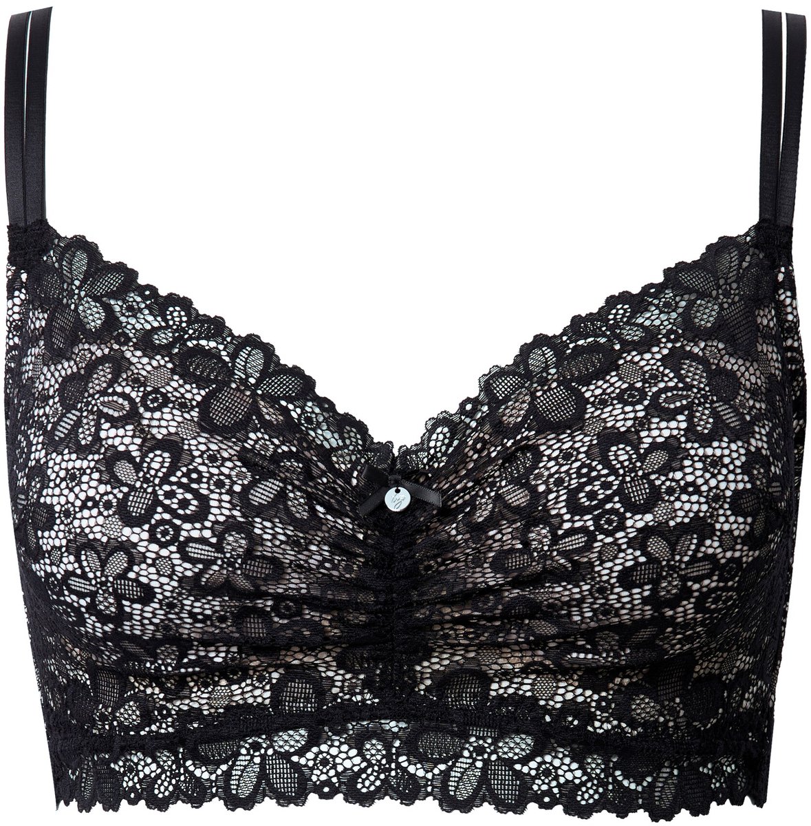 TruYou - Dames - TRUYOU bralette kant zachte cups zonder beugel - Zwart - Maat 100C