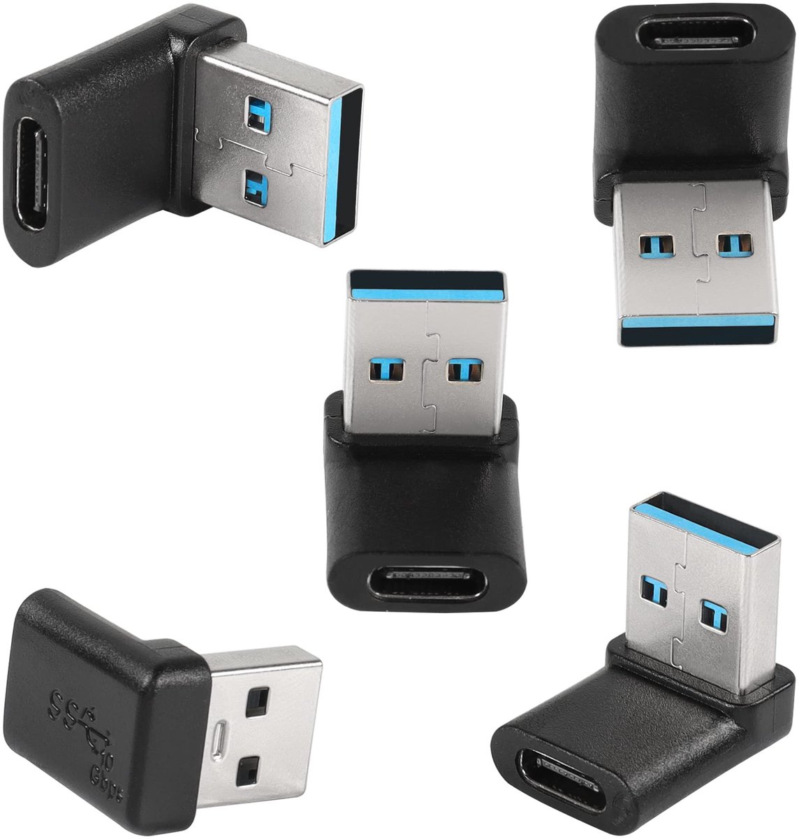 Dailygoods - 90° USB 3.1 naar USB C Adapter voor Smartphone en Laptop