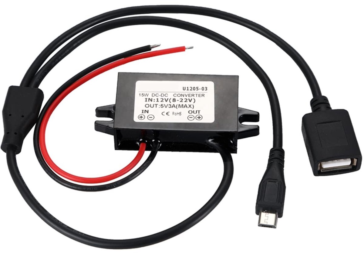 Dailygoods - Waterdichte 12V naar 5V 3A Converter met Dubbele USB Poorten