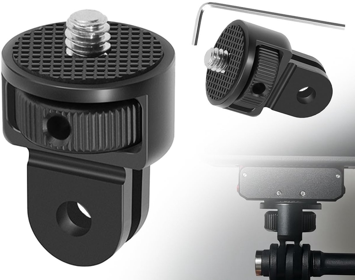 Dailygoods - 360° Rotatie Statiefhouder met Schroefdraad Adapter voor Actiecamera's