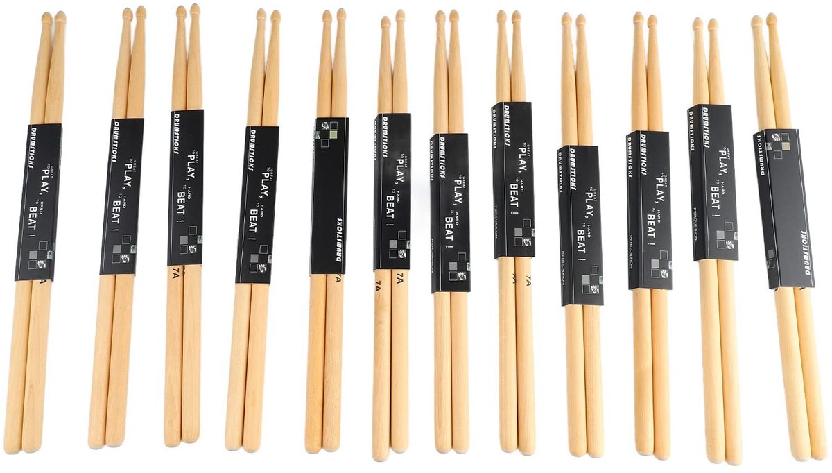 Dailygoods - 7A Drumsticks van Esdoornhout, 12 Paar
