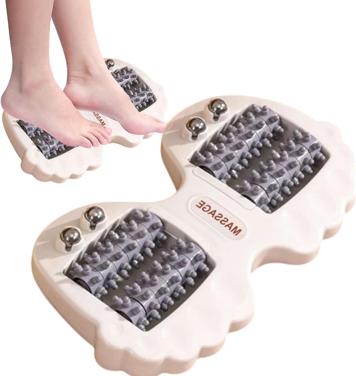 Voetmassage Roller - Drukpunt Bal - Voeten Ontspannen - 24 Hobbelige Knoppen - 28.5 x 14.5 cm - Zwart