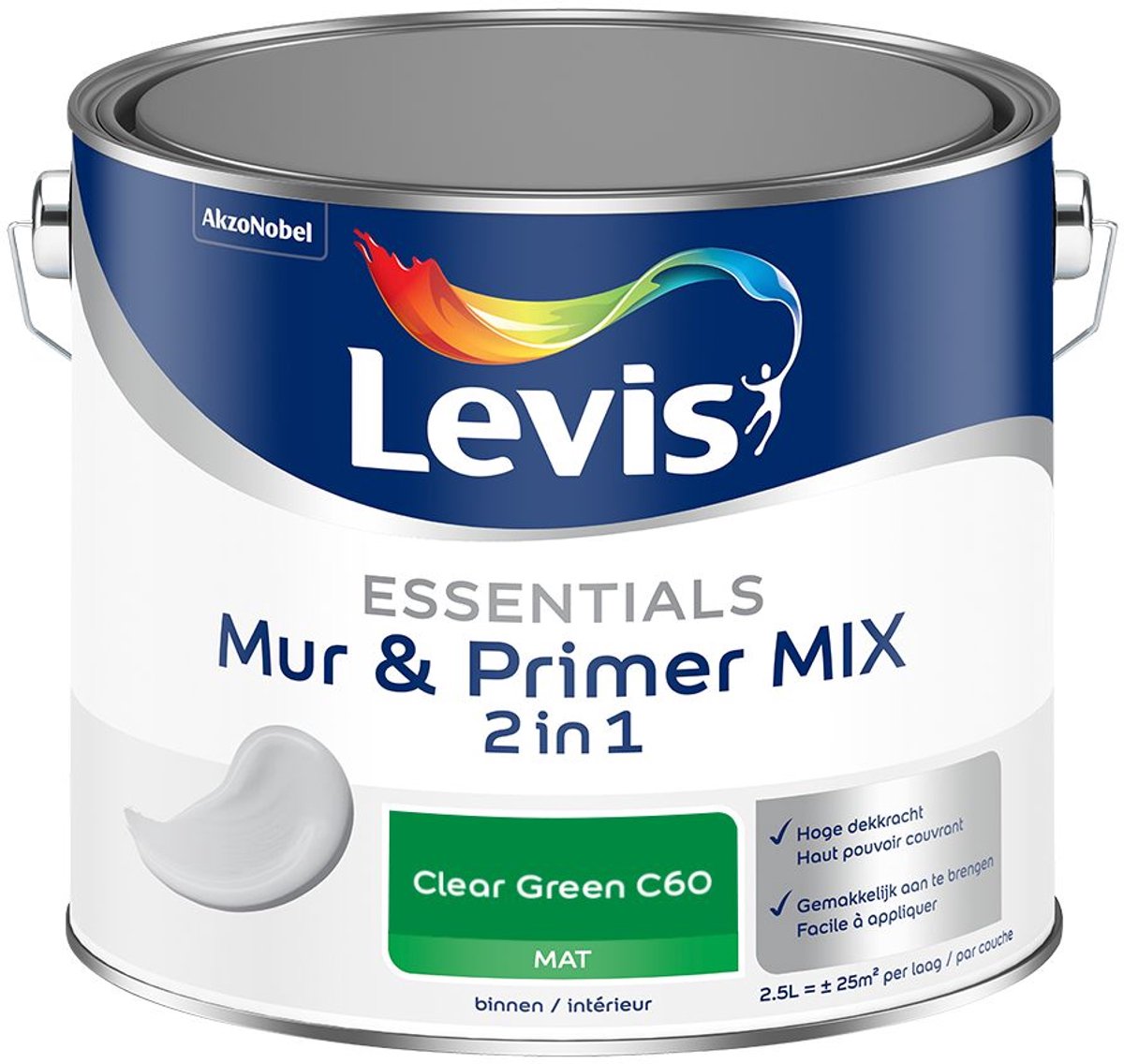 Levis - Essentials Mur & Primer Mix - Clear Green C60 - Mengverf - 2,5 L
