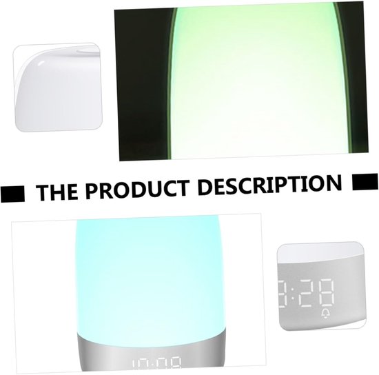 Nachtlamp met Alarm - Wekker Licht - Rustig Wakker Worden - Simuleert Zonsopgang - 15.1X10.6X10.6CM - Wit — afbeelding 3