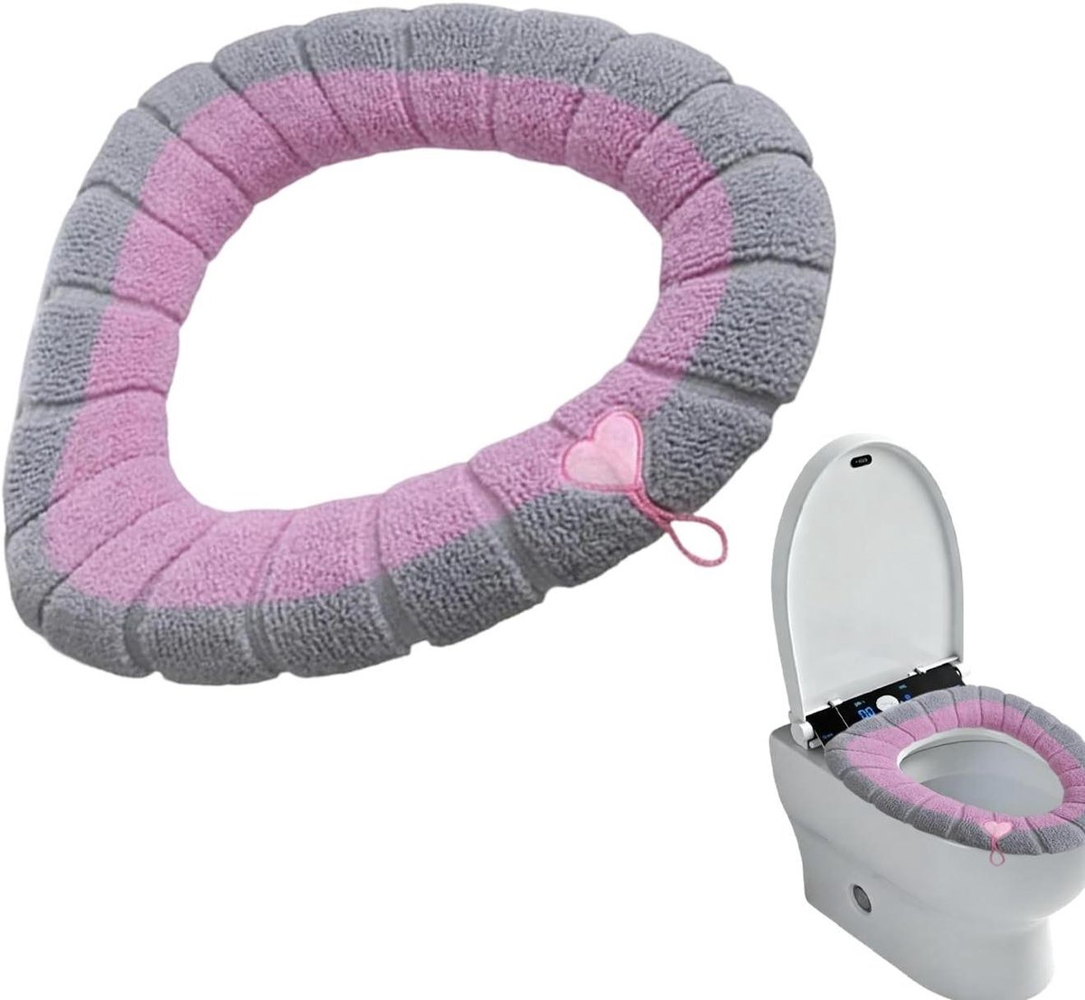 Toiletbril Hoes - Warme Kussen - Comfort Verhoging - Verwarmd Textiel - 42x32 cm - Roze