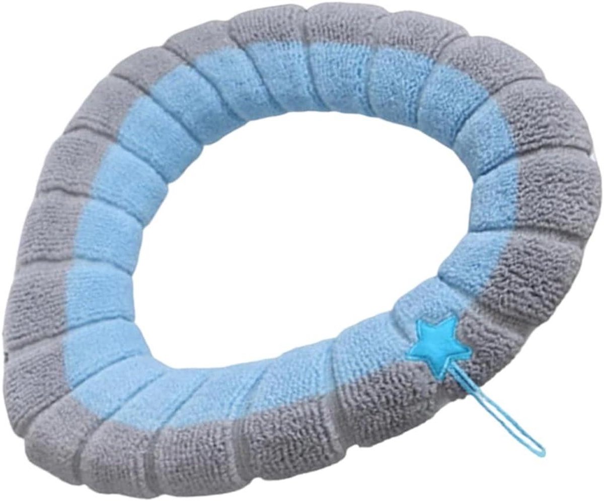 Toiletbril Hoes - Zachte Toiletzitting - Comfort Verhogend - Verwarmend Brei Design - 42x32 cm - Blauw