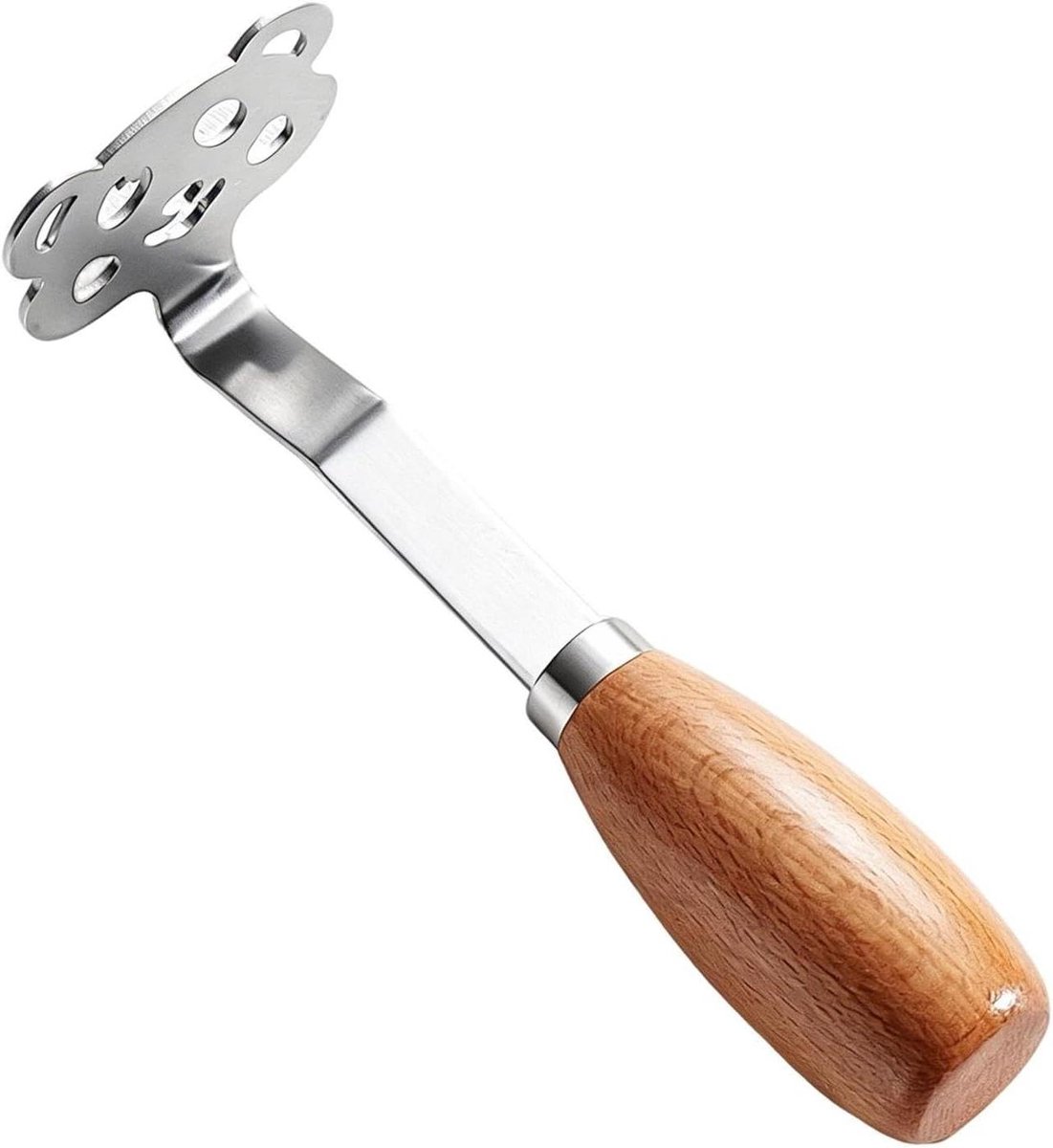 Aardappelpers Keuken - Puree Maker - Gladde Puree Maken - Antislip Rand - 165 cm - Zilver